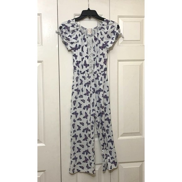 Romper Heart & Arrow White w/Butterflies Size M Pre-owned - Picture 2 of 8